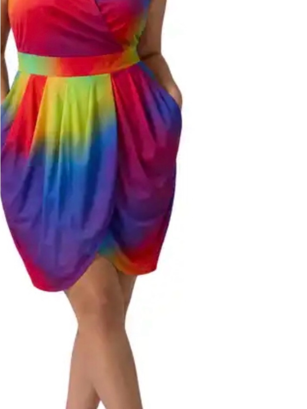 Love By Design Multicolor Rainbow Wrap-Front Midi Dress
